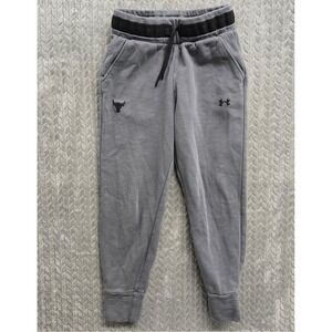 Under Armour Project Rock Fleece Jogger‎ Pants Men's Small Gray Drawstring